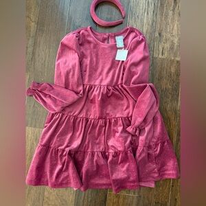 Tahari Sparkling Pink Kids Dress with Headband
